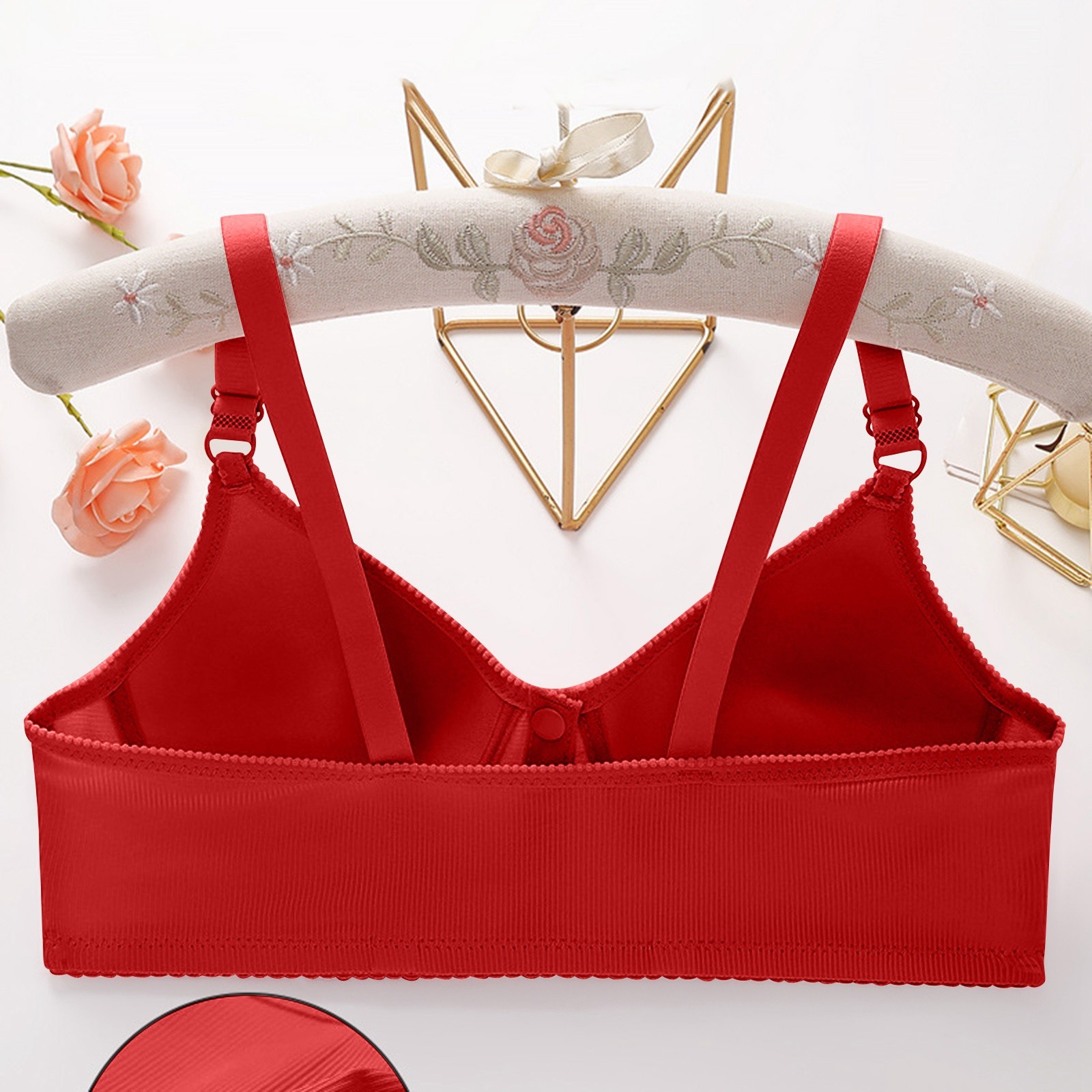 thumbnail image 4 of Sujetador informal ajustable y transpirable para mujer - Sin aros, costuras de encaje, copa BC, tallas S-XXXL, 4 of 5